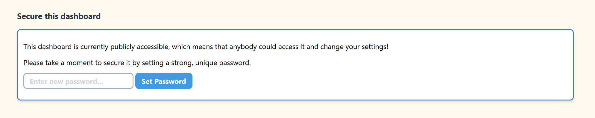 Dashboard Security